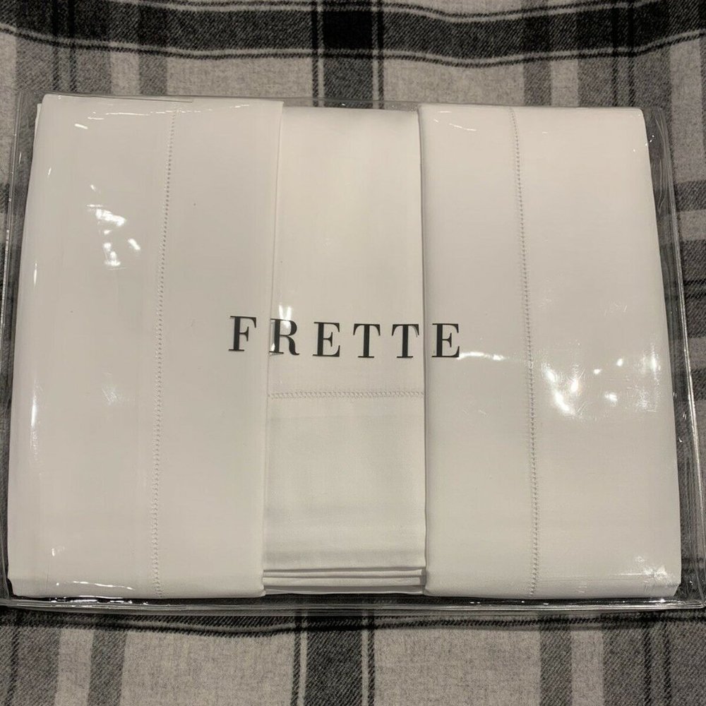 FRETTE MONZA CAL KING 4 PIECE SHEET SET SATEEN WHITE